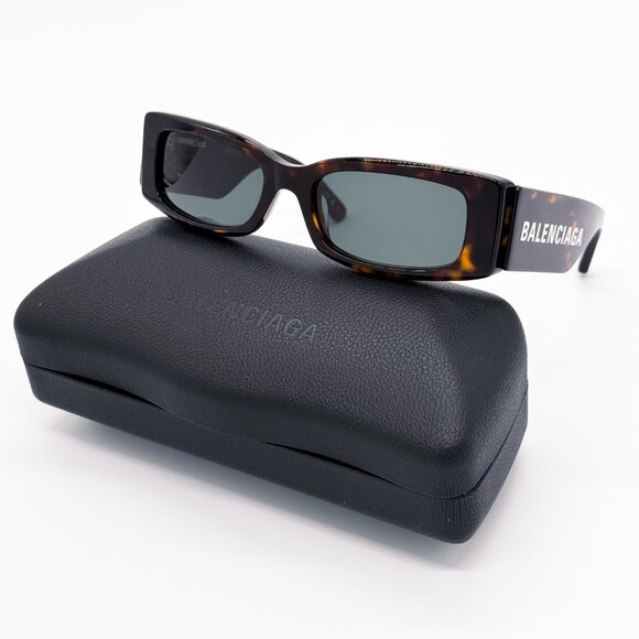 NEW BALENCIAGA BB0260S 002 UNISEX DARK HAVANA/GREEN SUNGLASSES BALENCIAGA - Picture 2 of 12